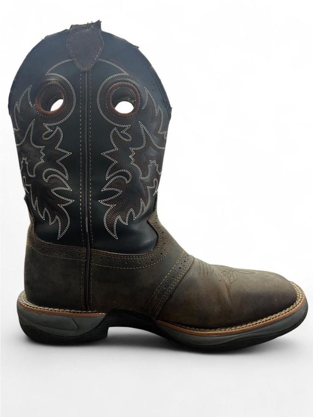 Mens Brazos Leather Western Work Boots Size 10.5 D